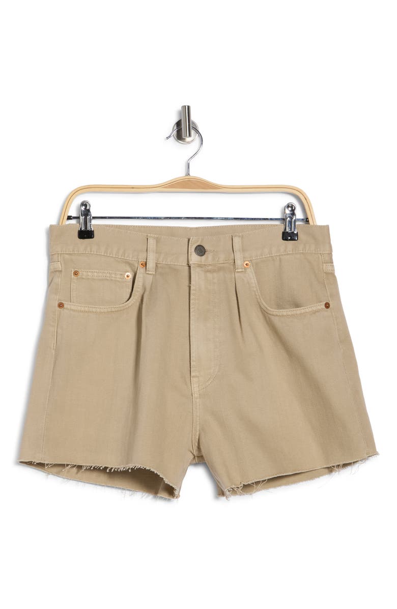 DENIMIST Brooke Raw Hem Shorts, Alternate, color, Vintage Khaki