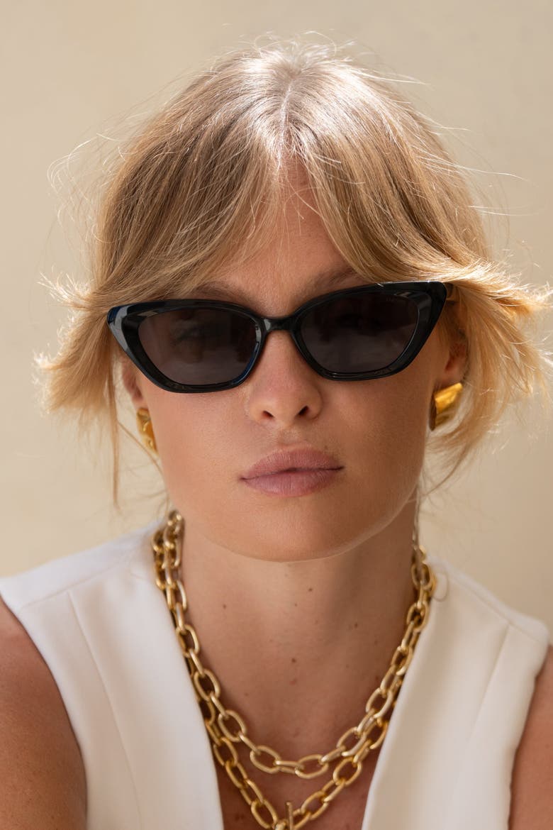 Mia Cat Eye Sunglasses, Alternate, color, Black