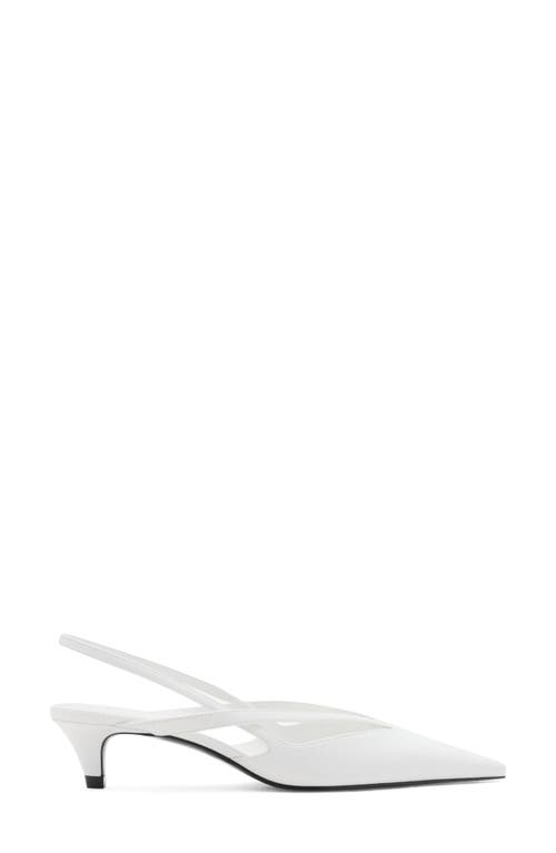 Mango Slingback Kitten Heel Pump In White