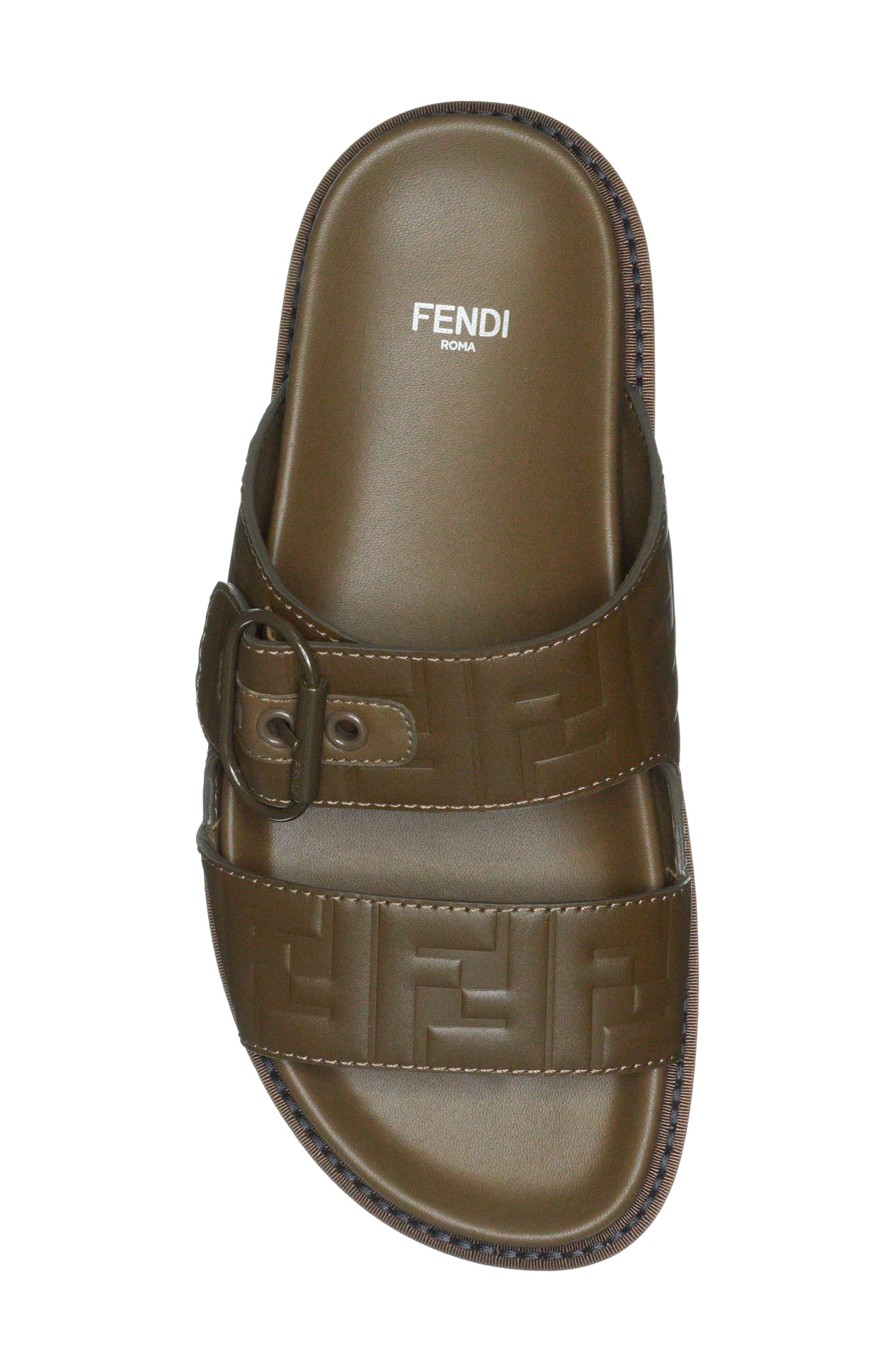 Fendi FF Buckle Slide Sandal, Alternate, color, 