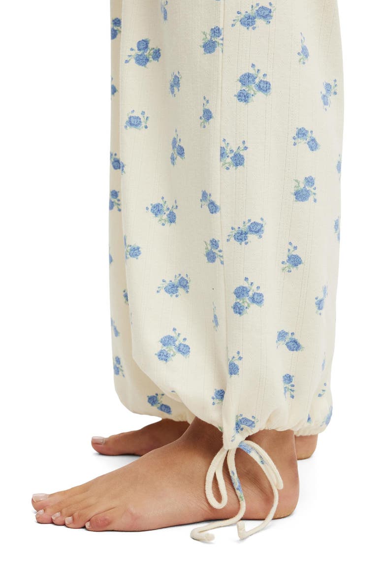 Women's Dreamy Soft Pointelle Wide Leg Pant, Alternate, color, Penelope Floral Oat Milk