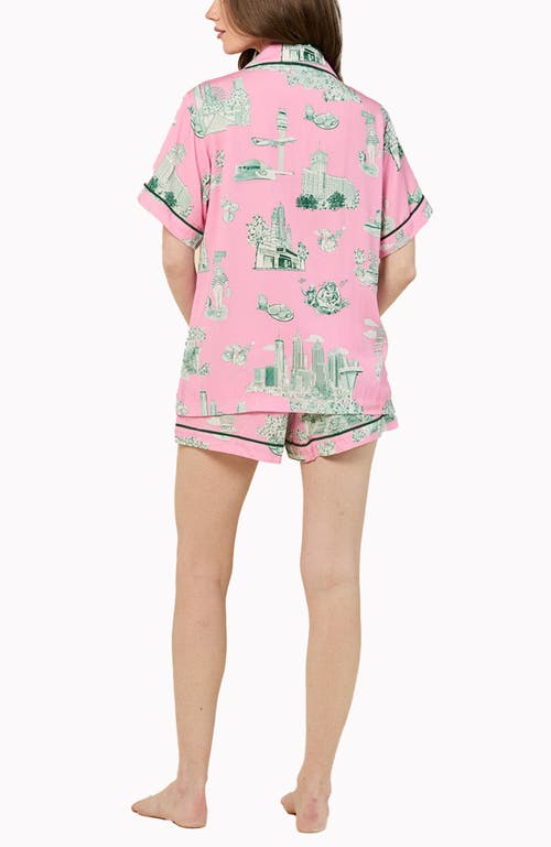 Katie Kime Atlanta Toile Shorts Set In Pink