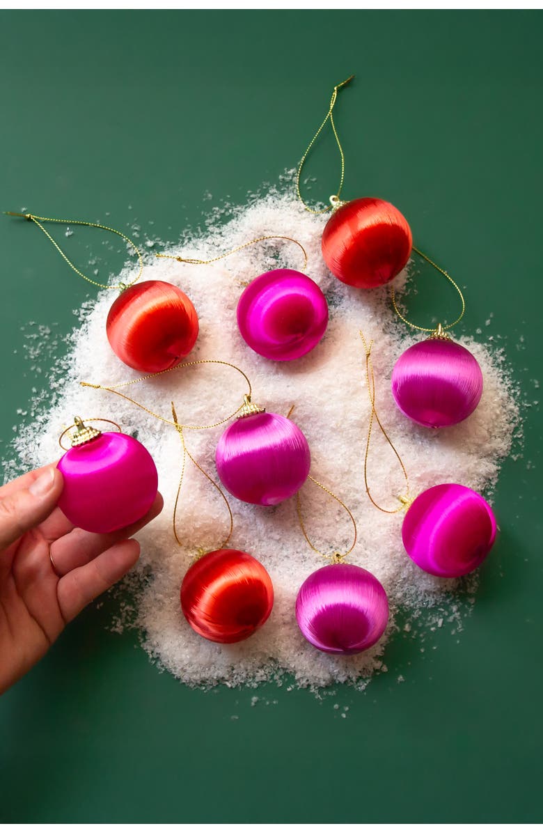 Sunshine Studios Mini Retro Satin Ornaments, Alternate, color, Brights