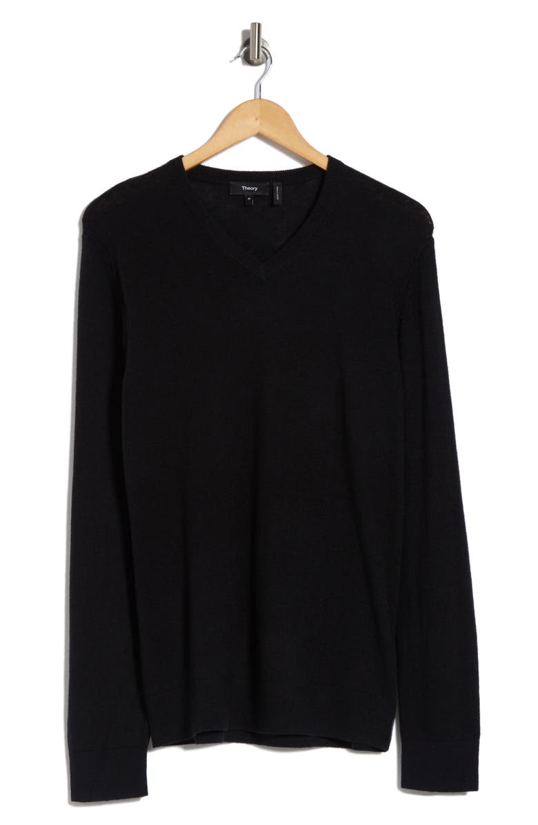 Theory Riland V-Neck Sweater, Alternate, color, Blk