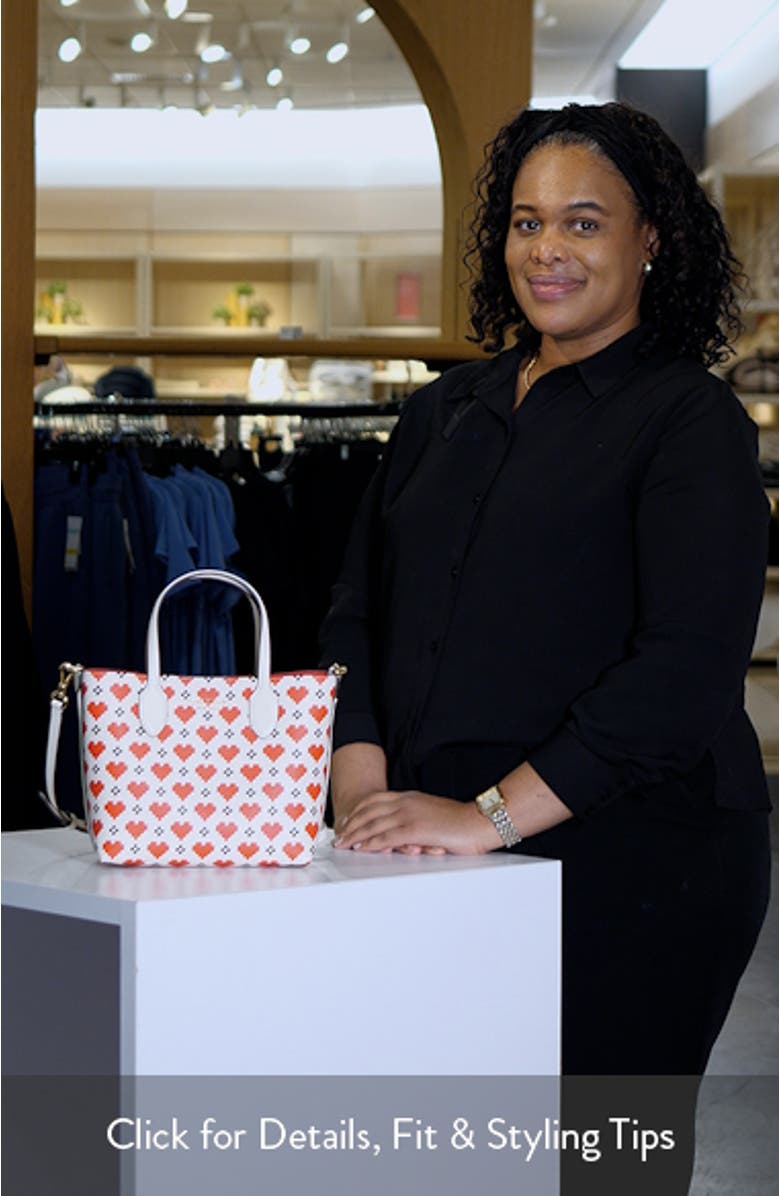 bleecker pixelated hearts print crossbody tote, sales video thumbnail