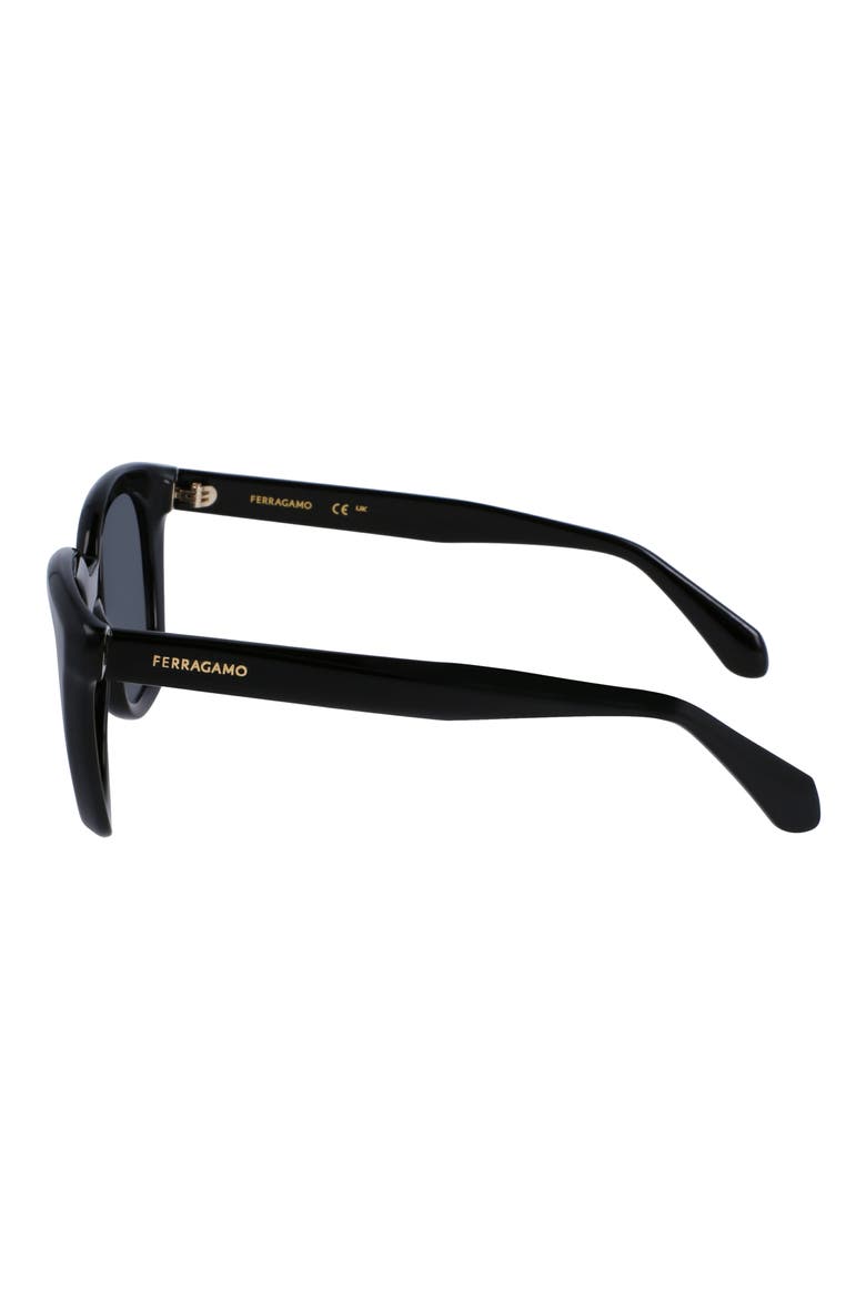 Classic Logo Tea Cup 52mm Round Sunglasses, Alternate, color, BLACK
