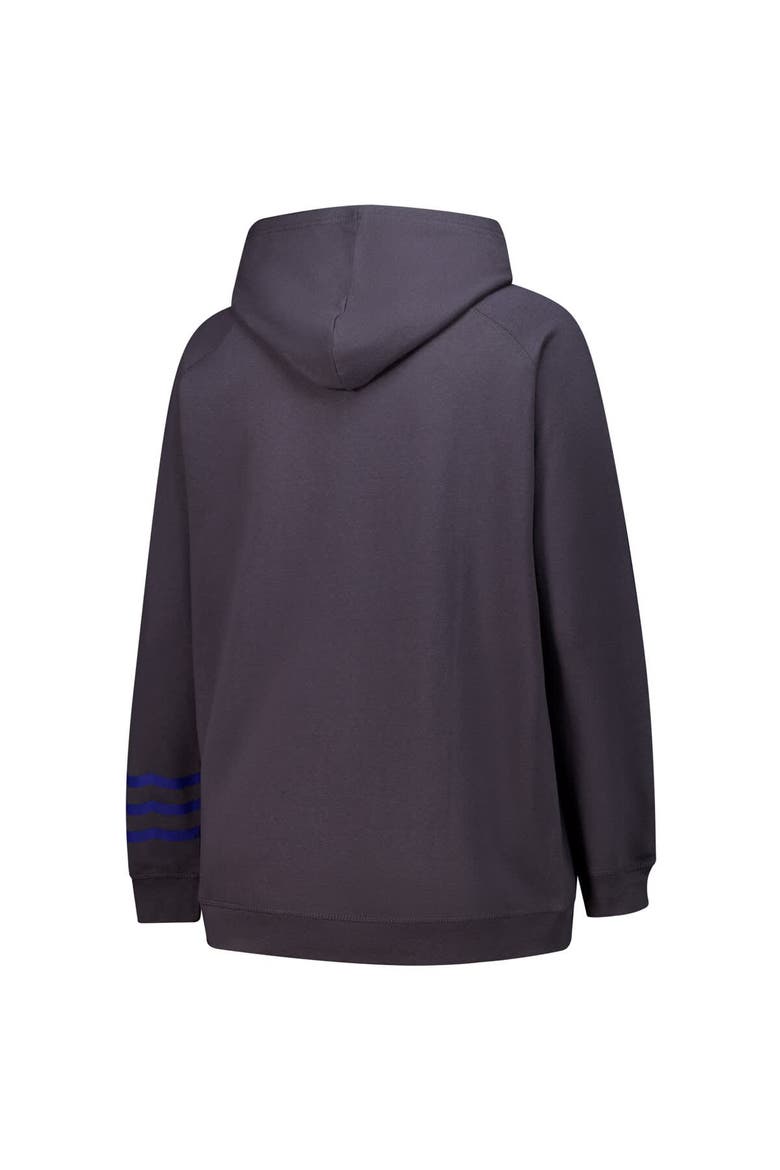 Women's Fanatics Charcoal Toronto Maple Leafs Plus Size Lightweight Fleece Raglan Pullover Hoodie, Alternate, color, Charcoal