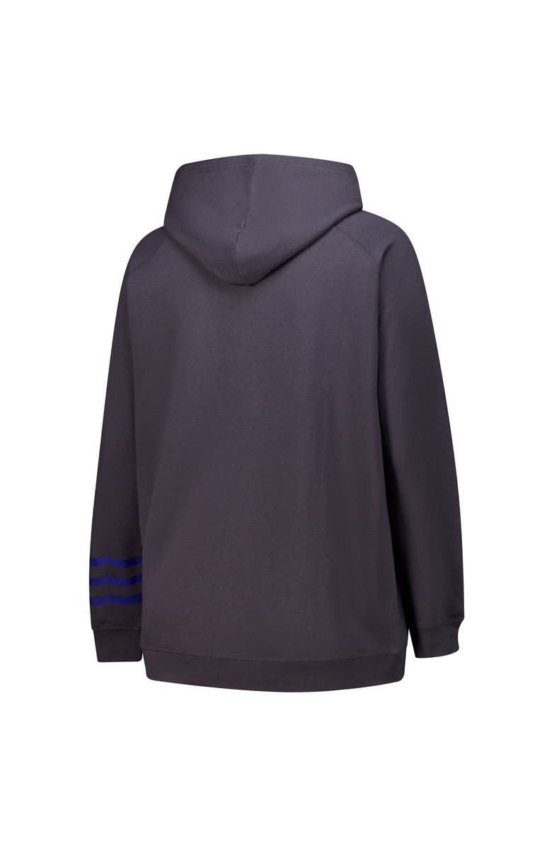 FANATICS Women's Fanatics Charcoal Toronto Maple Leafs Plus Size Lightweight Fleece Raglan Pullover Hoodie, Alternate, color, Charcoal