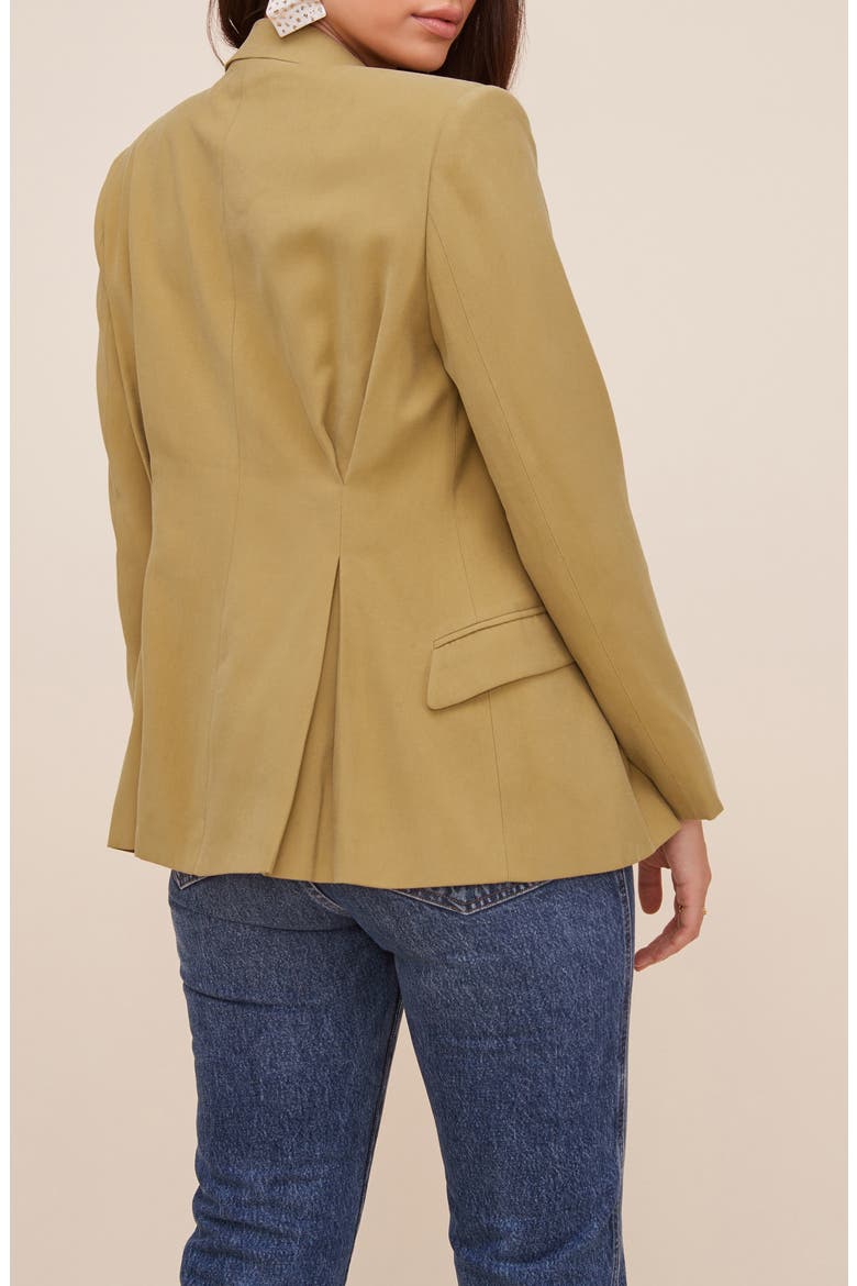 Pleat Detail Fitted Blazer, Alternate, color, VINTAGE GOLD