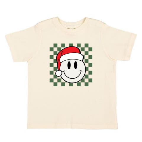 Santa Smiley Christmas Short Sleeve T-Shirt (Baby, Toddler & Little Kid)