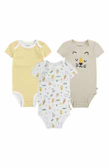 Assorted 3-Pack Organic Cotton Bodysuit Set