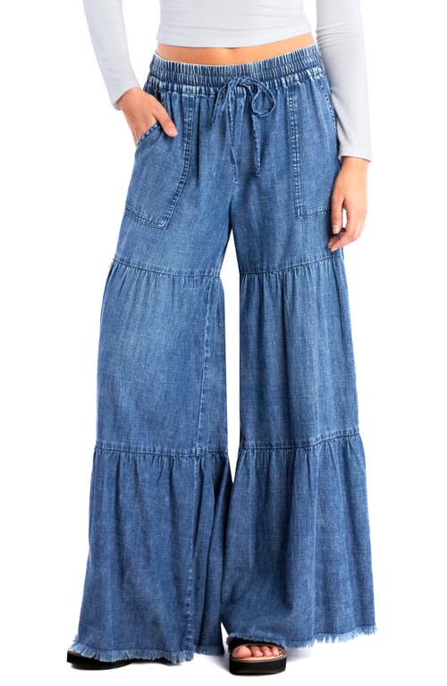 Billy T Fancy Cotton Blend Tiered Pants In Urban Denim