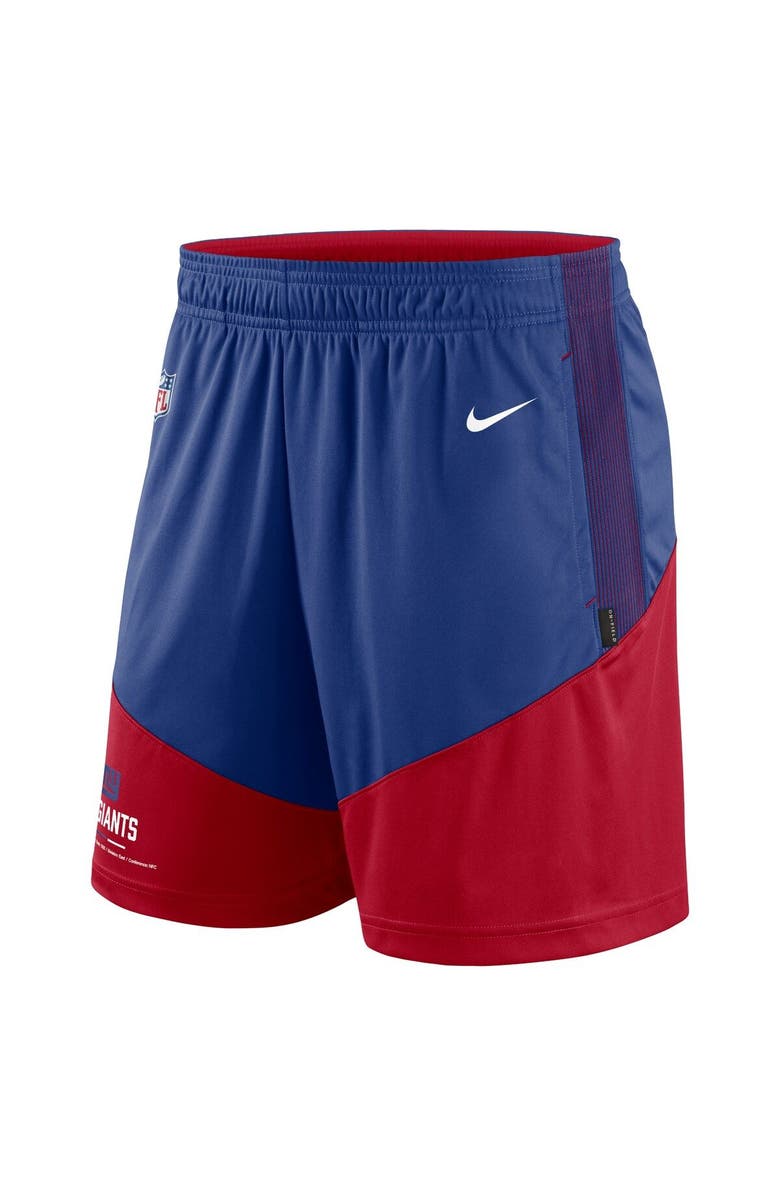 Nike Men's Nike Royal/Red New York Giants Sideline Primary Lockup Performance Shorts, Alternate, color, Royal