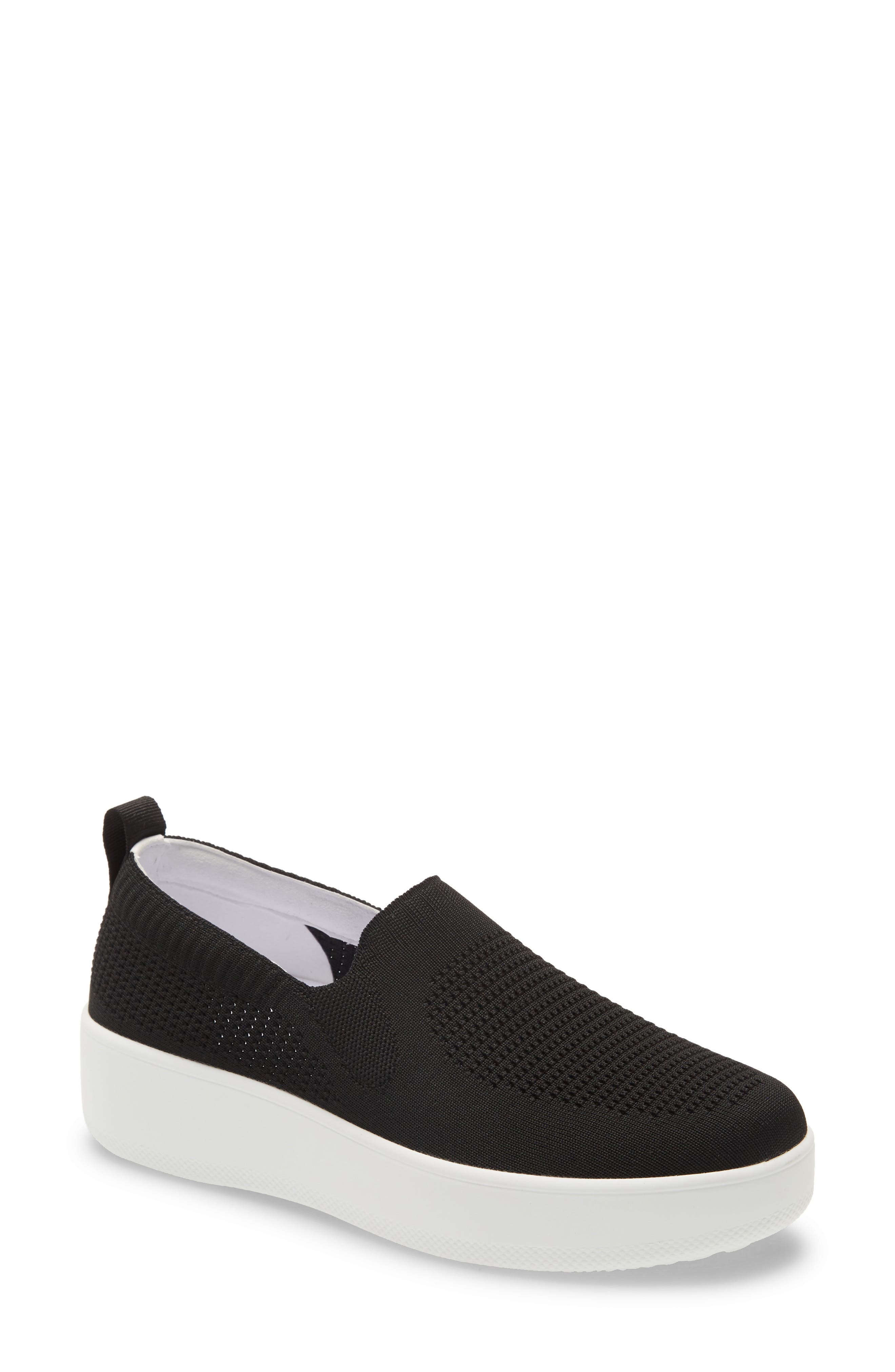 Qaravan Platform Slip-On Sneaker, Main, color, BLACK TOP FABRIC