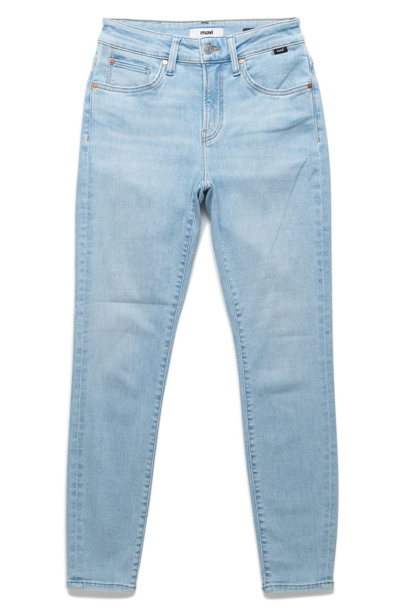 Mavi Jeans Tess High Waist Ankle Skinny Jeans, Alternate, color, Light Blue Flex Blue