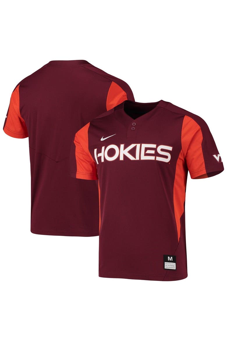 Men's Nike Maroon Virginia Tech Hokies 2-Button Replica Baseball Jersey, Main, color, Maroon