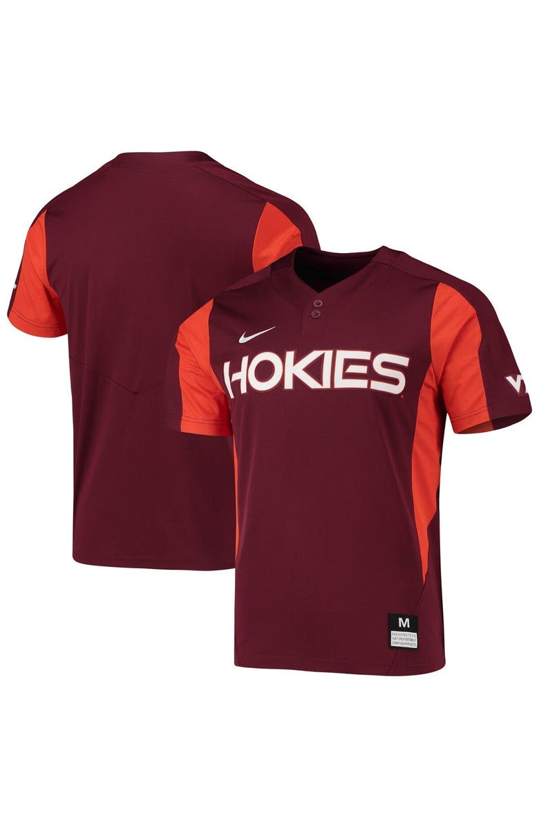 Nike Men's Nike Maroon Virginia Tech Hokies 2-Button Replica Baseball Jersey, Main, color, Maroon