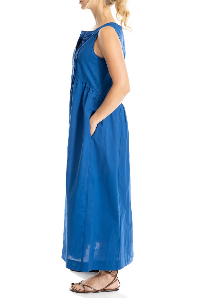 Sleeveless Button Front Maxi Dress, Alternate, color, COBALT