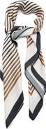 MANGO Geometric Stripe Satin Square Scarf