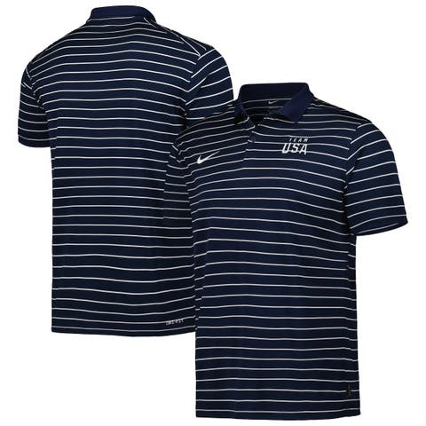 Men's Nike Navy/White Team USA Victory Striped Performance Polo