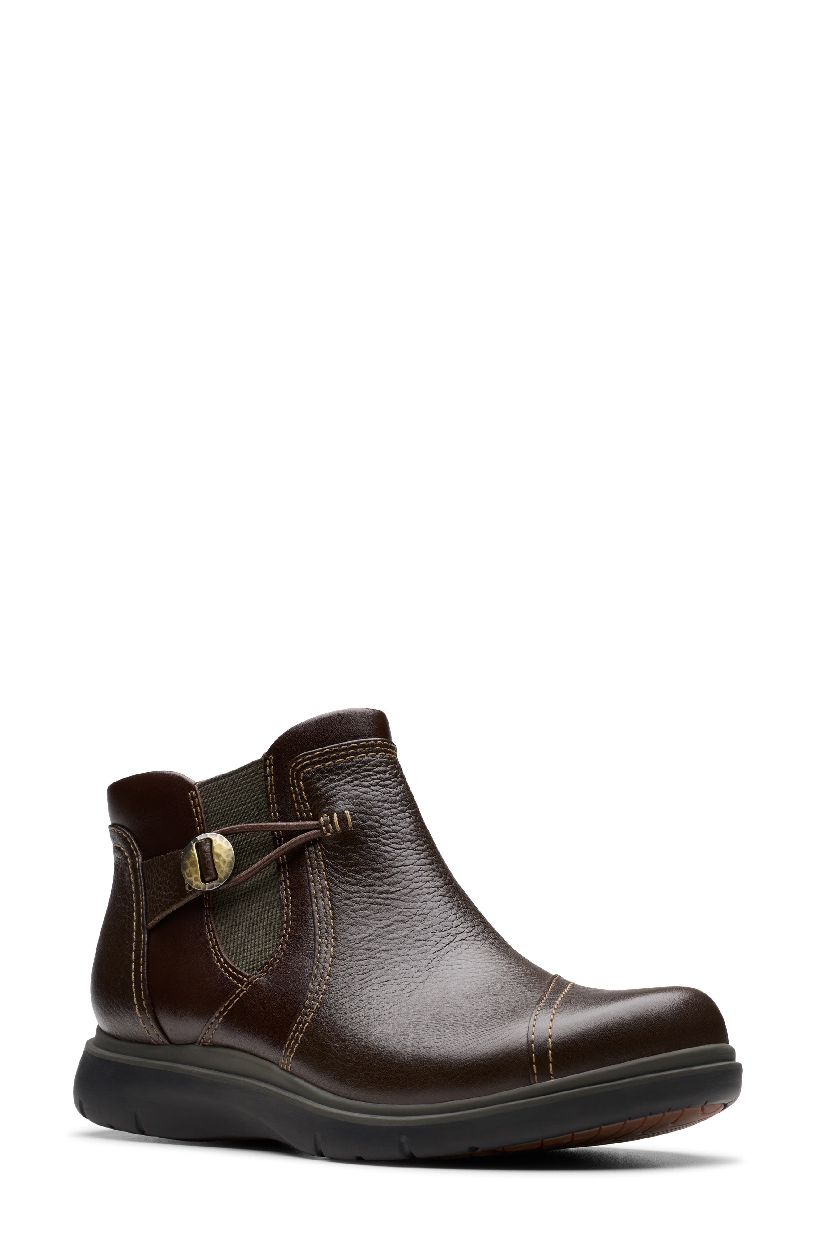 Clarks<sup
®</sup
 Certina Joy Ankle Bootie, Main, color, Dark Brown Leather