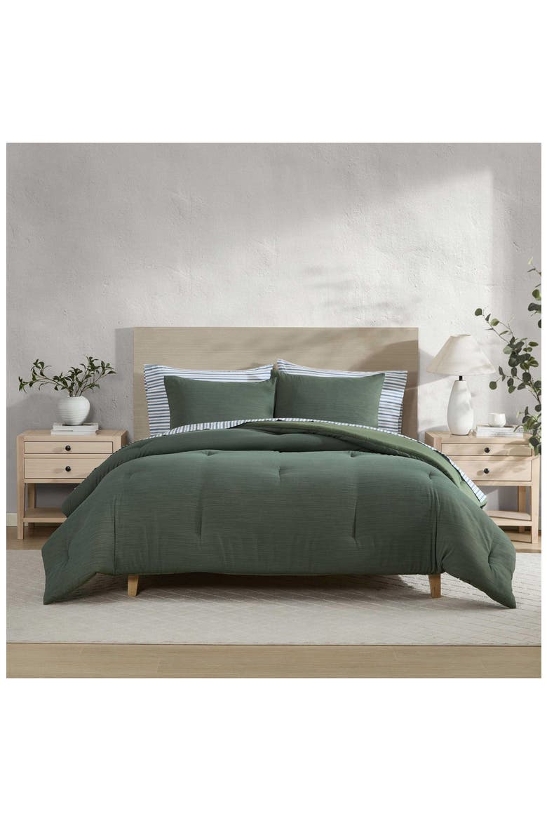 Herringbone Chenille Jacquard Duvet Set, Alternate, color, LIGHT/ GREEN