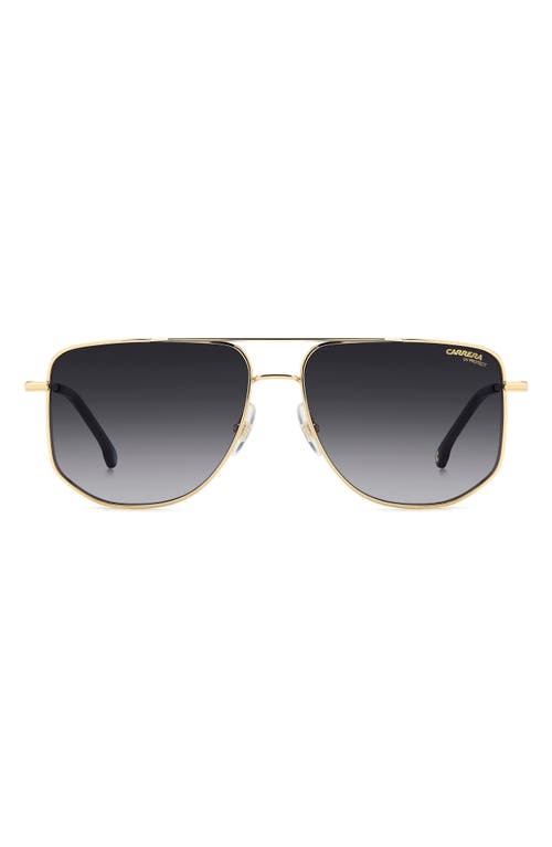 Carrera Eyewear 59mm Gradient Navigator Sunglasses In Gold Black/dark Grey Sf
