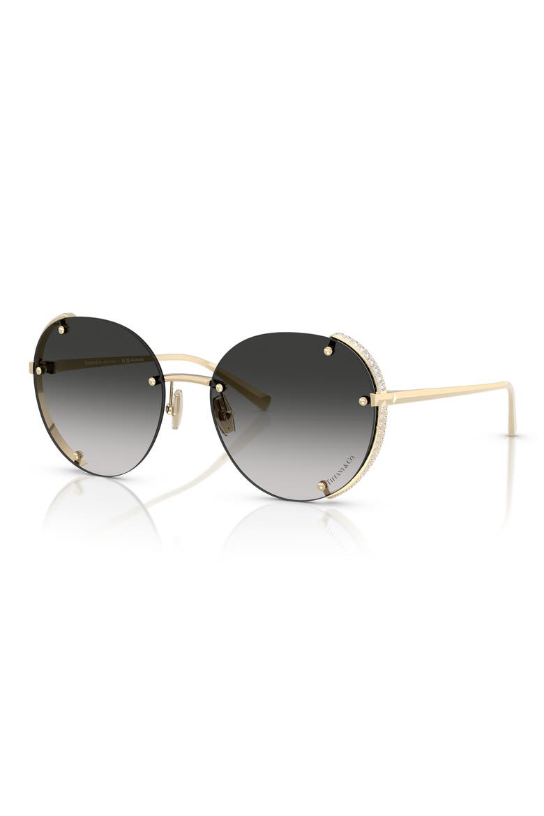 57mm Gradient Round Sunglasses, Alternate, color, GREY FLASH