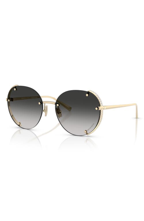 Tiffany & Co . 57mm Gradient Round Sunglasses In Grey Flash