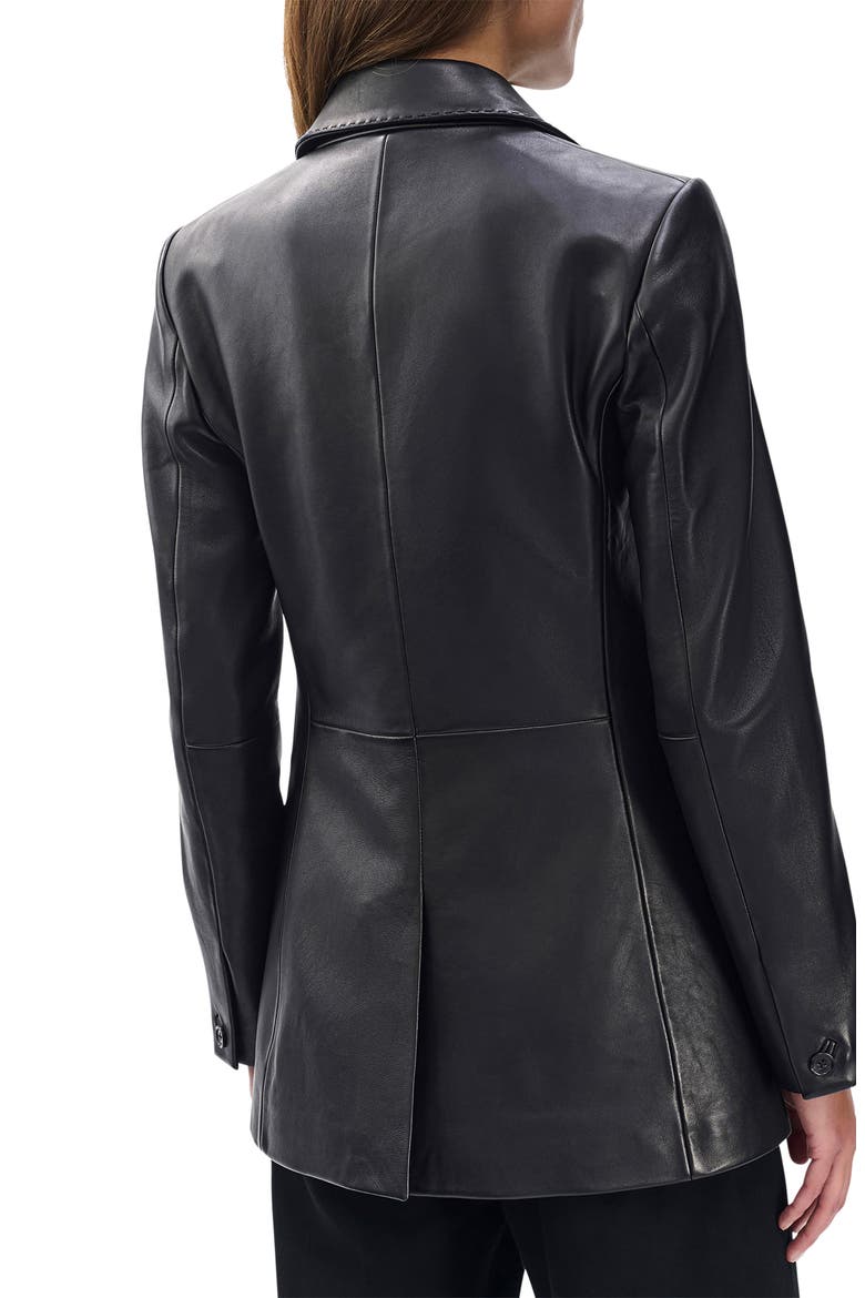 Ash Leather Blazer, Alternate, color, BLACK