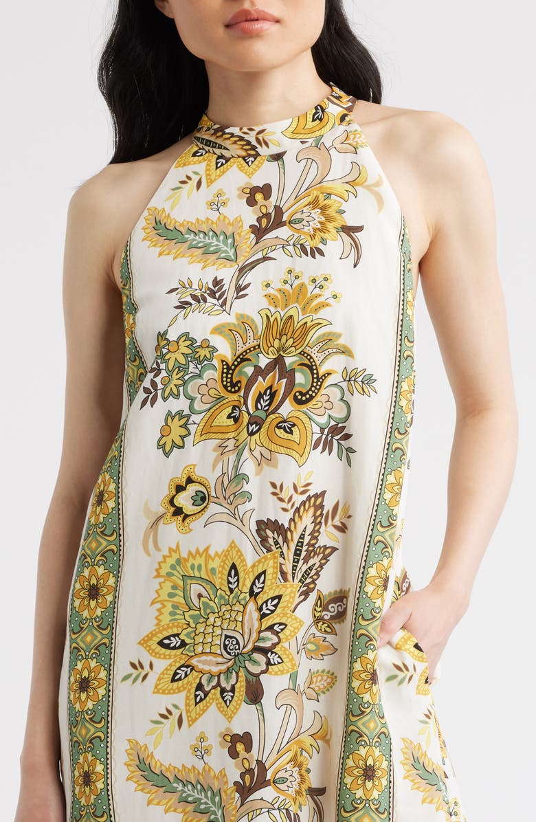 Elie Tahari The Athena Print Sleeveless Maxi Dress, Alternate, color, Sunray Floral Print