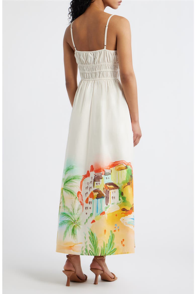 Sicily Cotton Poplin Maxi Sundress, Alternate, color, POSTCARD