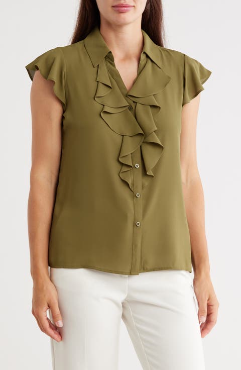 Ruffle Cap Sleeve Top