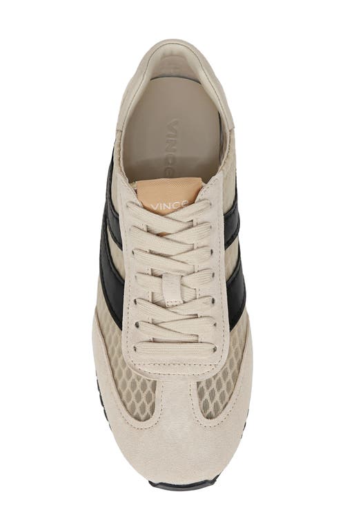 Vince Oasis Net Leather Low-top Sneakers In Moonlight/black
