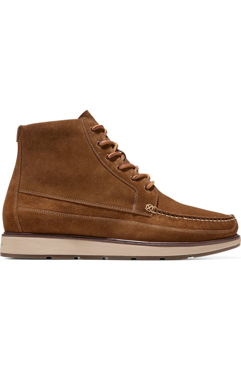 Cole Haan Muir Waterproof Moc Toe Boot, Alternate, color, Brown Suede/ Oat