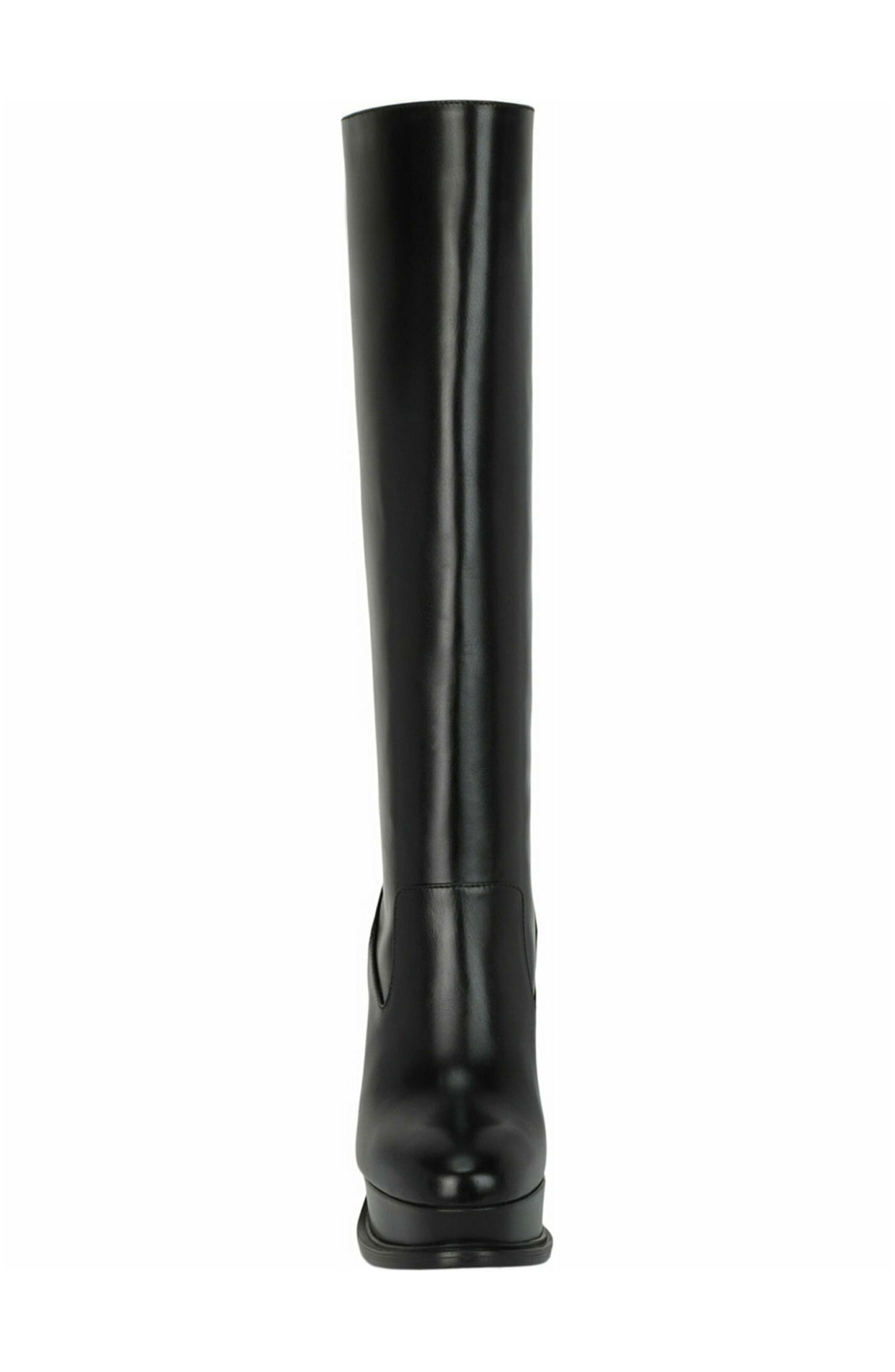 McQueen Leather Knee High Boot, Alternate, color, Black