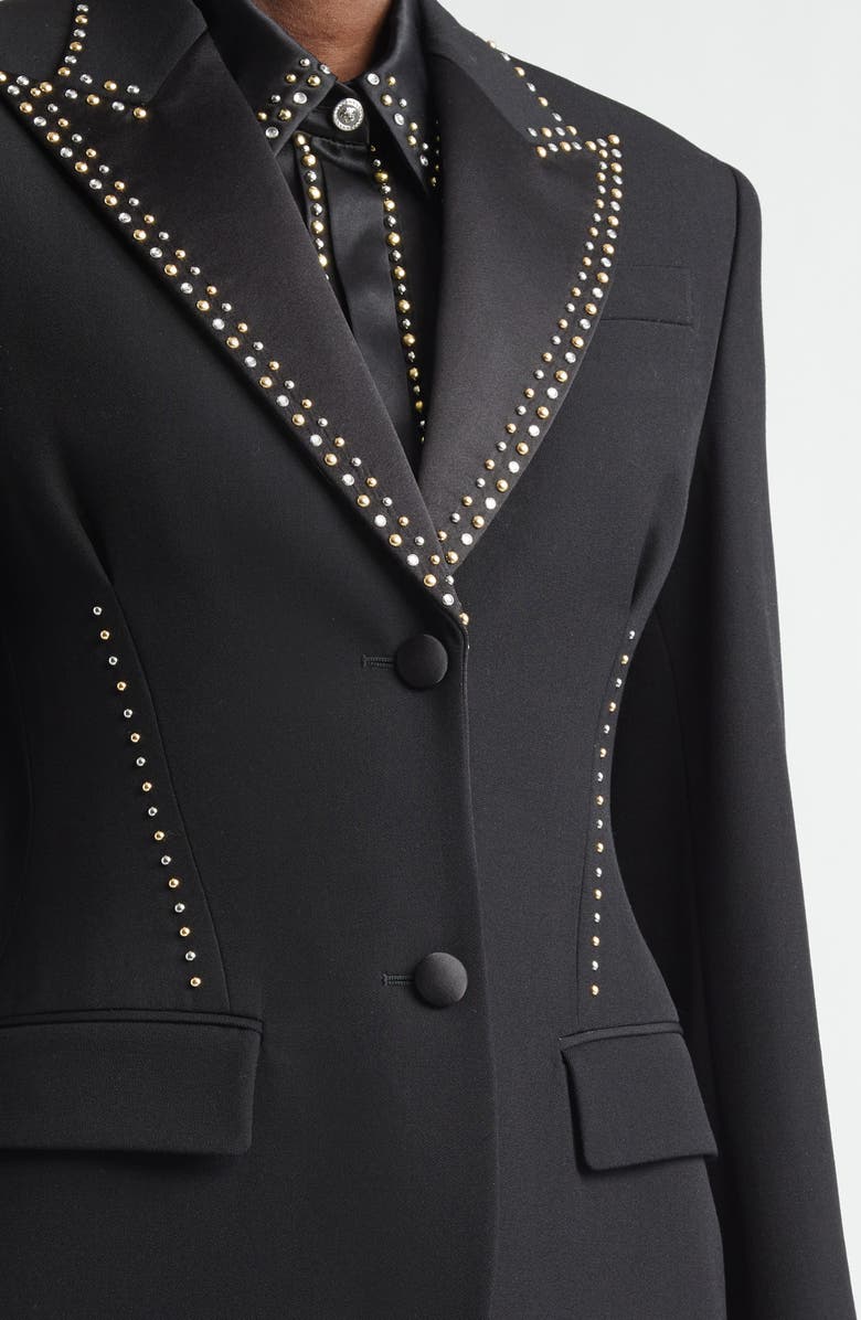 Versace Wool Grain de Poudre Jacket, Alternate, color, Black