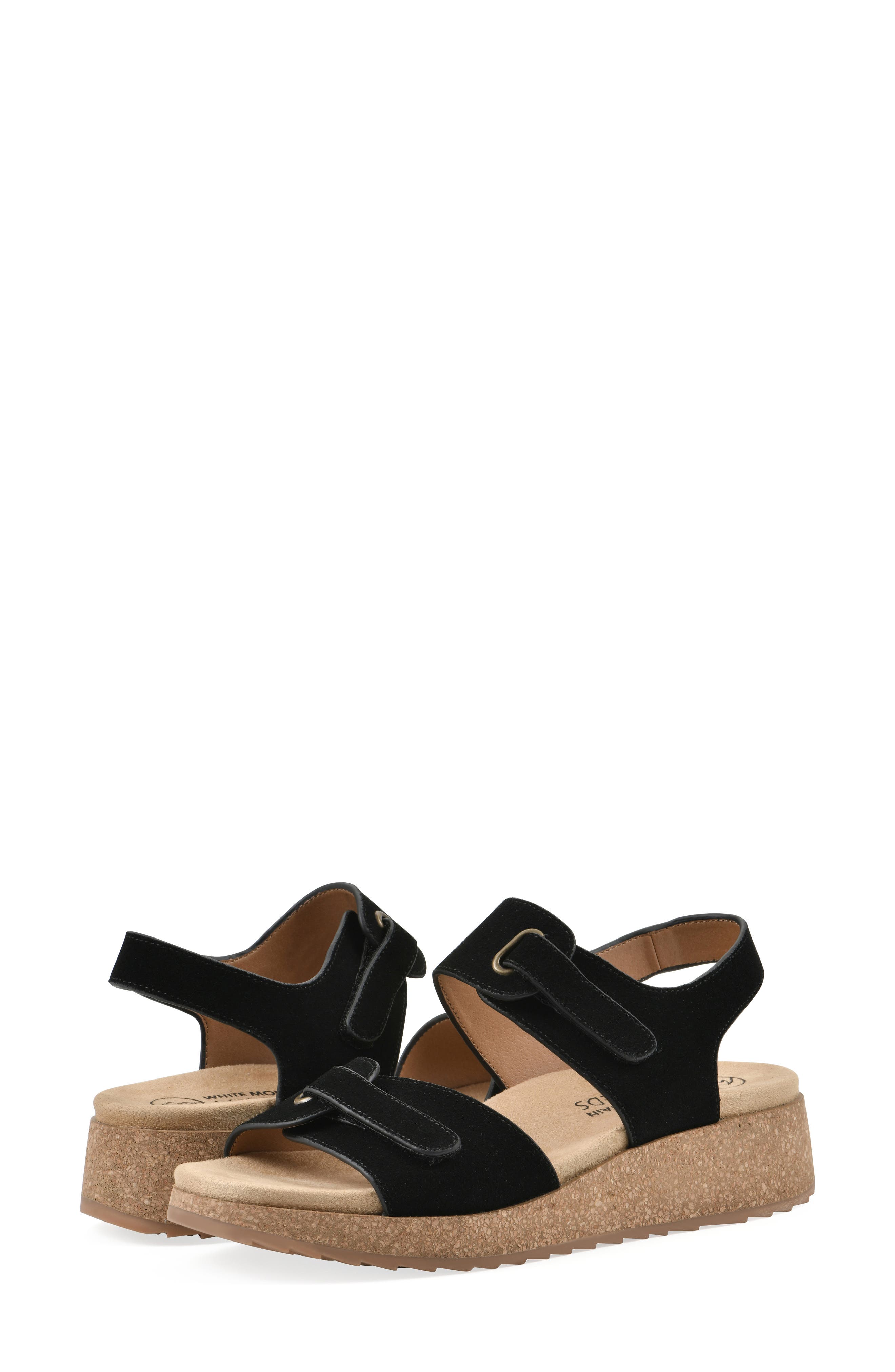 CLIFFS BY WHITE MOUNTAIN Gelato Wedge Sandal, Alternate, color, Black Suede