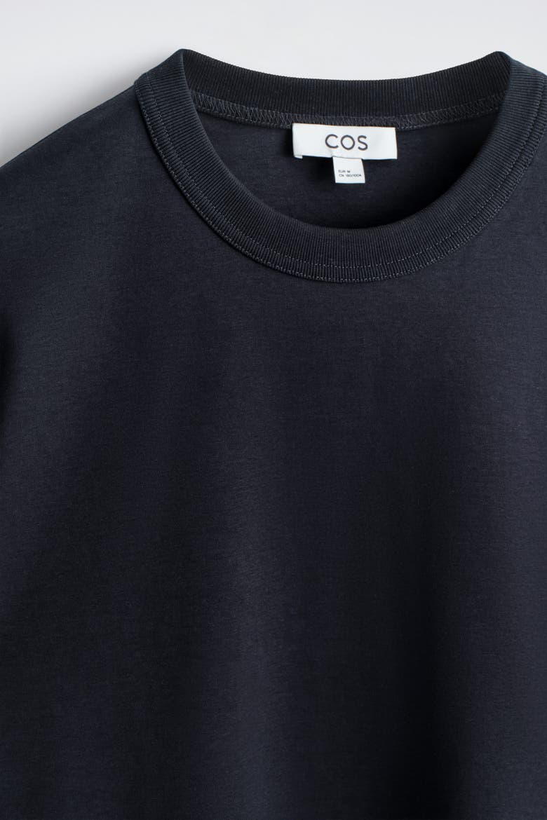 Interlock Cotton Crew-neck T-shirt, Alternate, color, NAVY