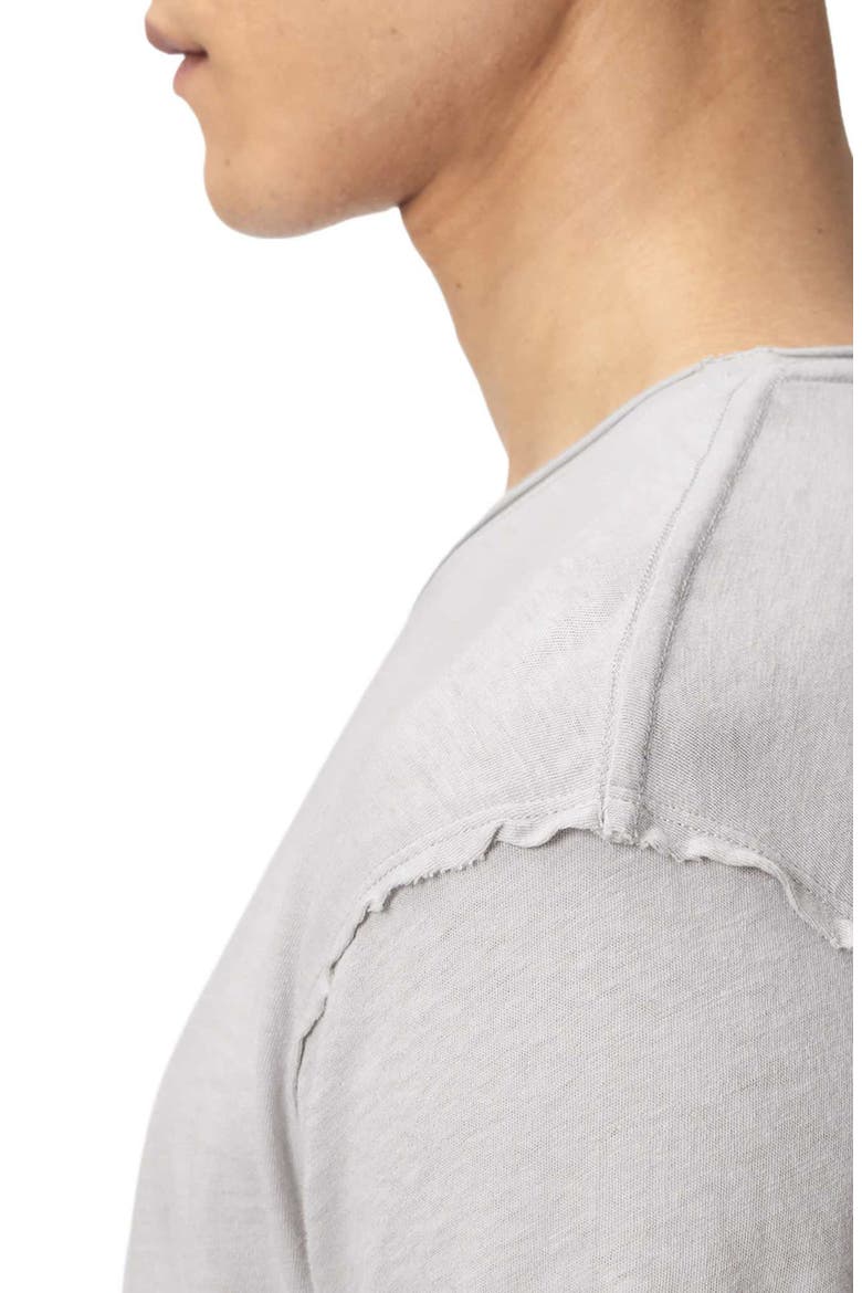 Figure Roll Neck Cotton T-Shirt, Alternate, color, PEBBLE GREY