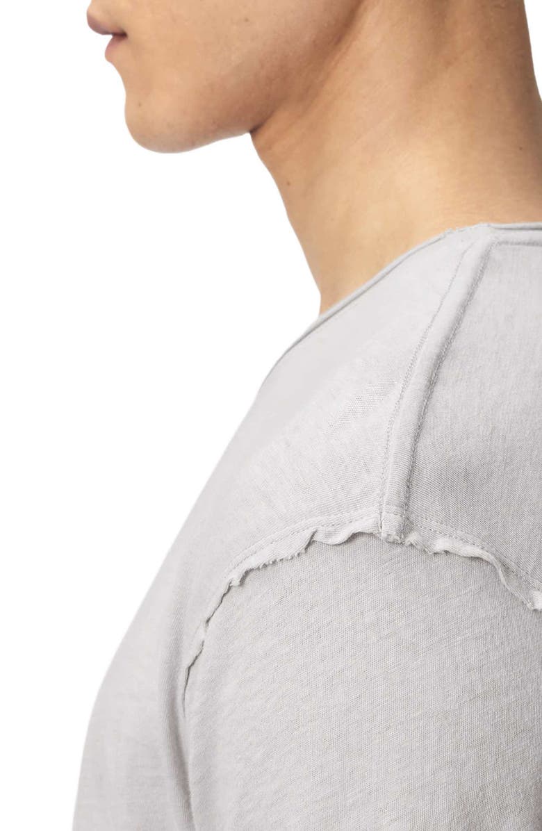 AllSaints Figure Roll Neck Cotton T-Shirt, Alternate, color, Pebble Grey