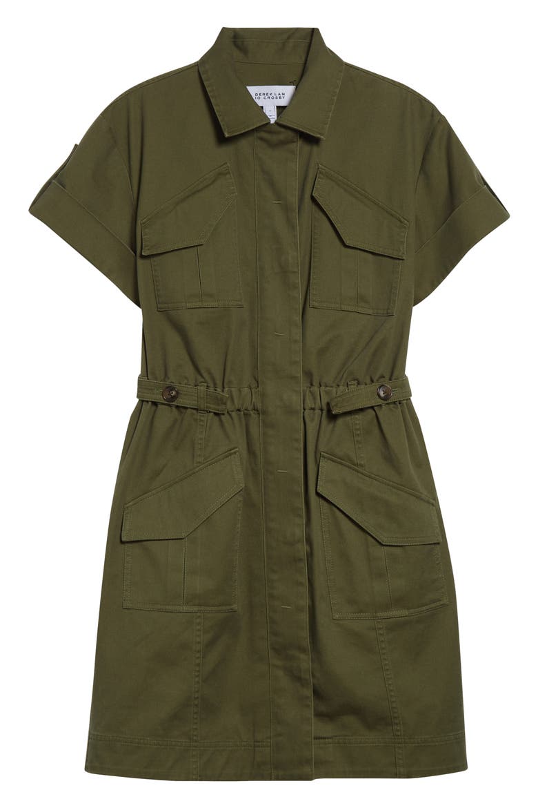 Clotilde Cotton Blend Utility Dress, Alternate, color, FATIGUE