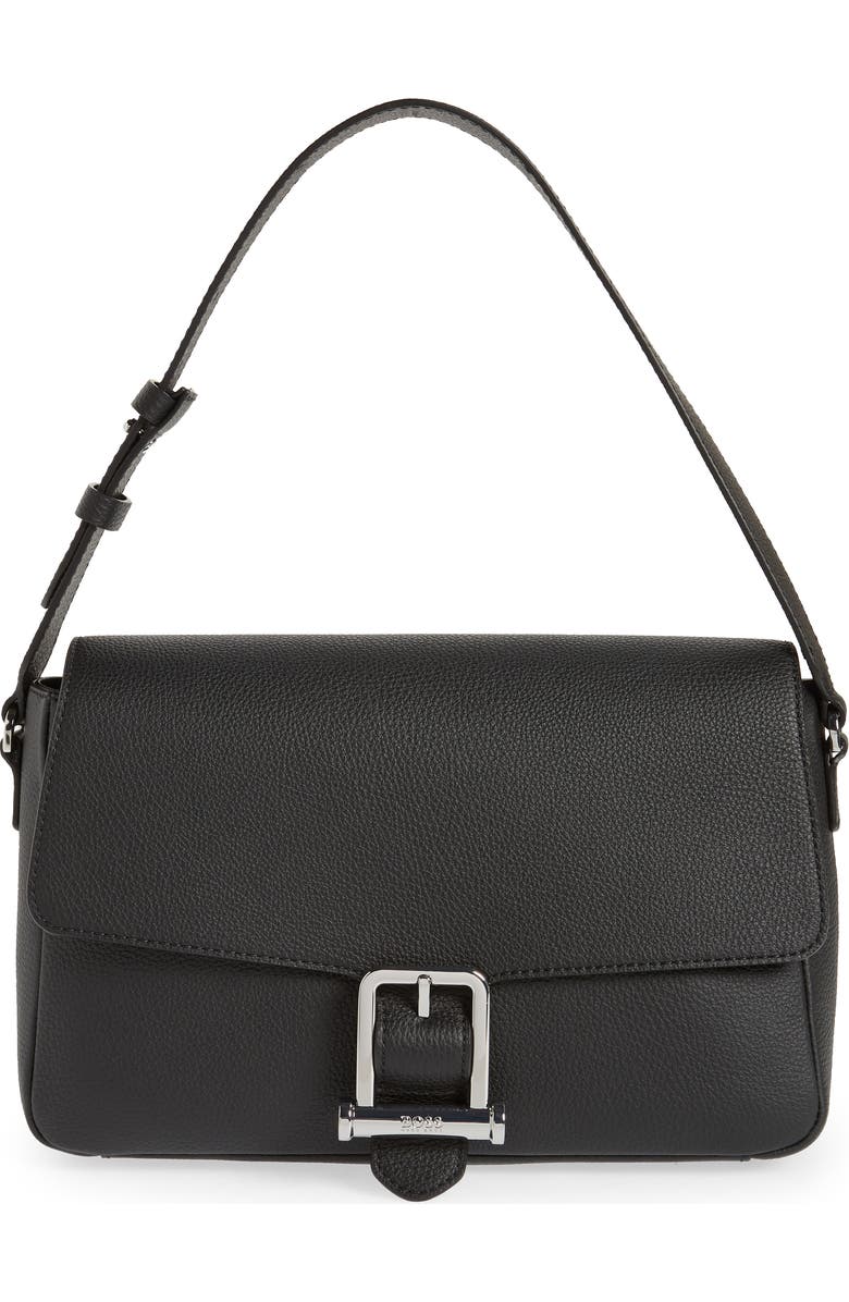 BOSS Kristin Leather Shoulder Bag, Main, color,