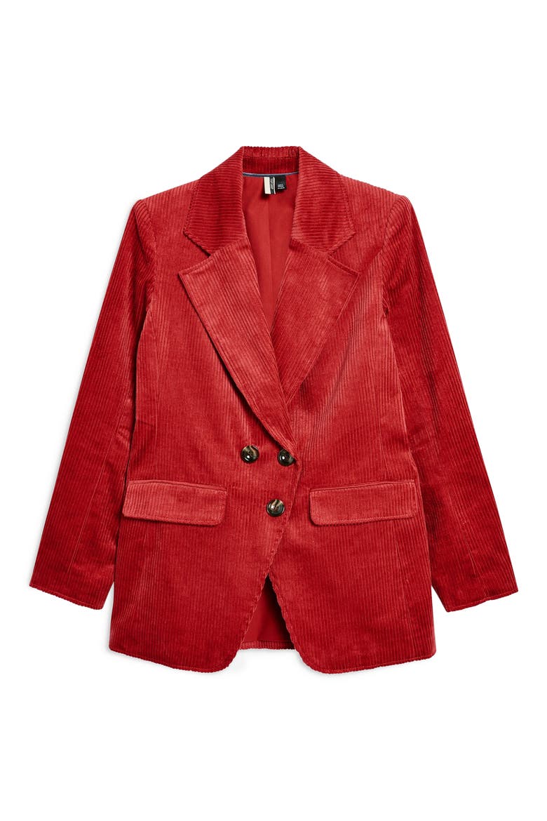 Corduroy Blazer, Alternate, color, DARK PINK
