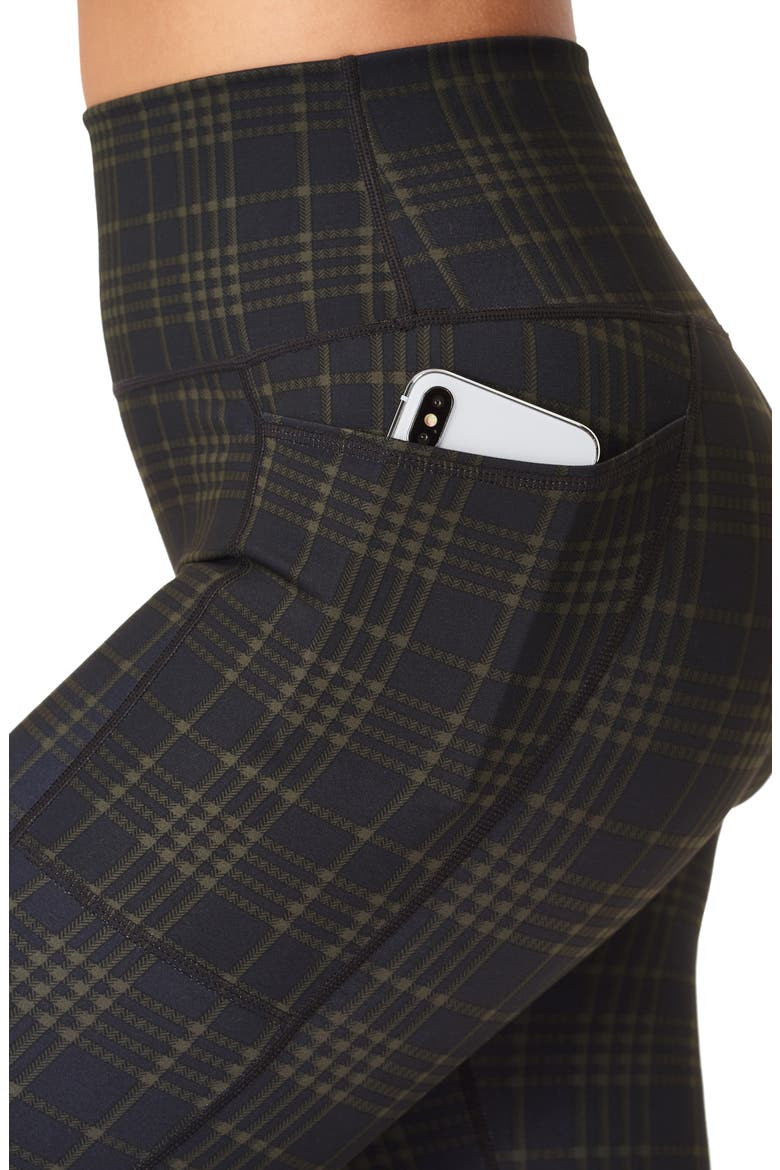 Super Sculpt Pocket 7/8 Leggings, Alternate, color, GREEN CHECK PRINT