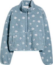 HAPPY CAMP3R Ditsy Blue Elle Fleece Half Zip Pullover