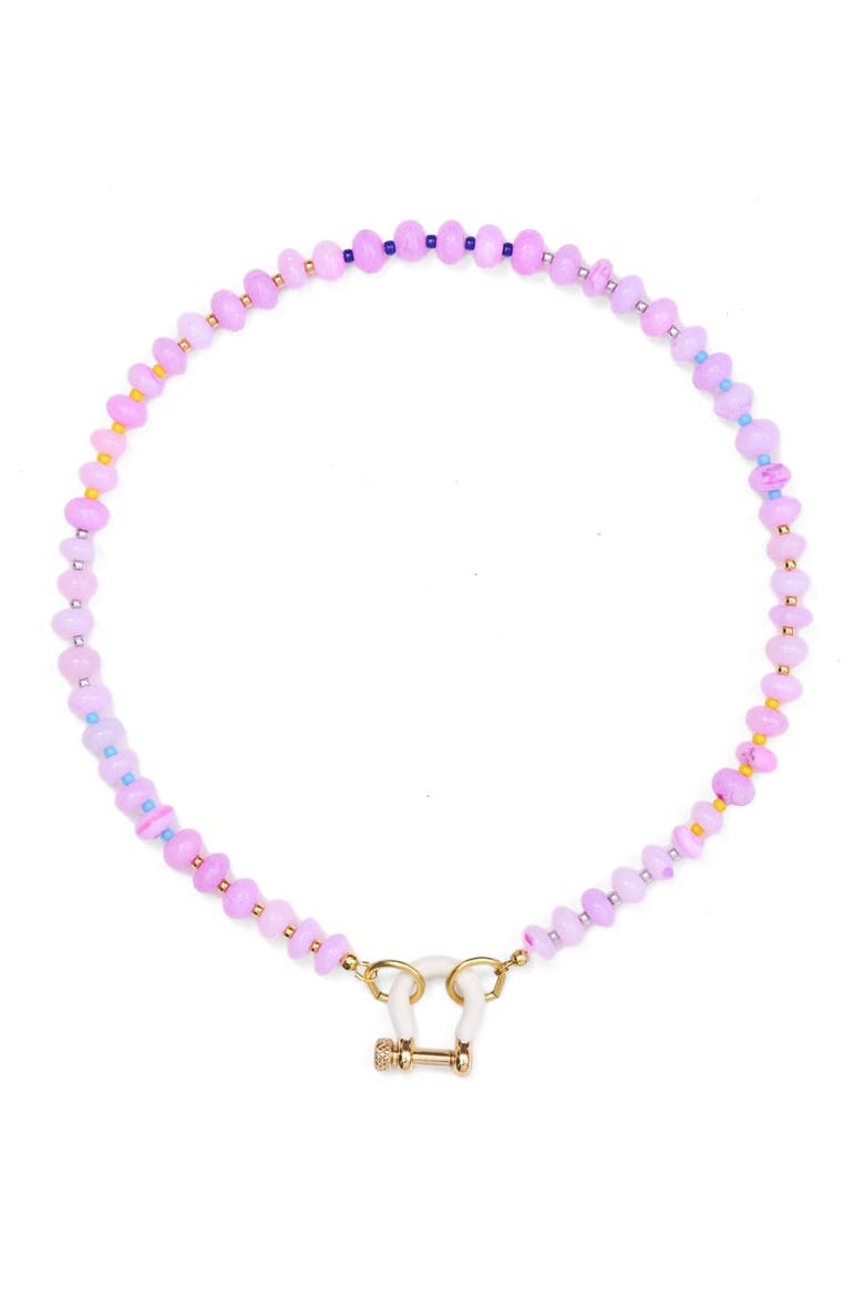 Louie Pink Opal Gold Plated Necklace, Alternate, color, Pink