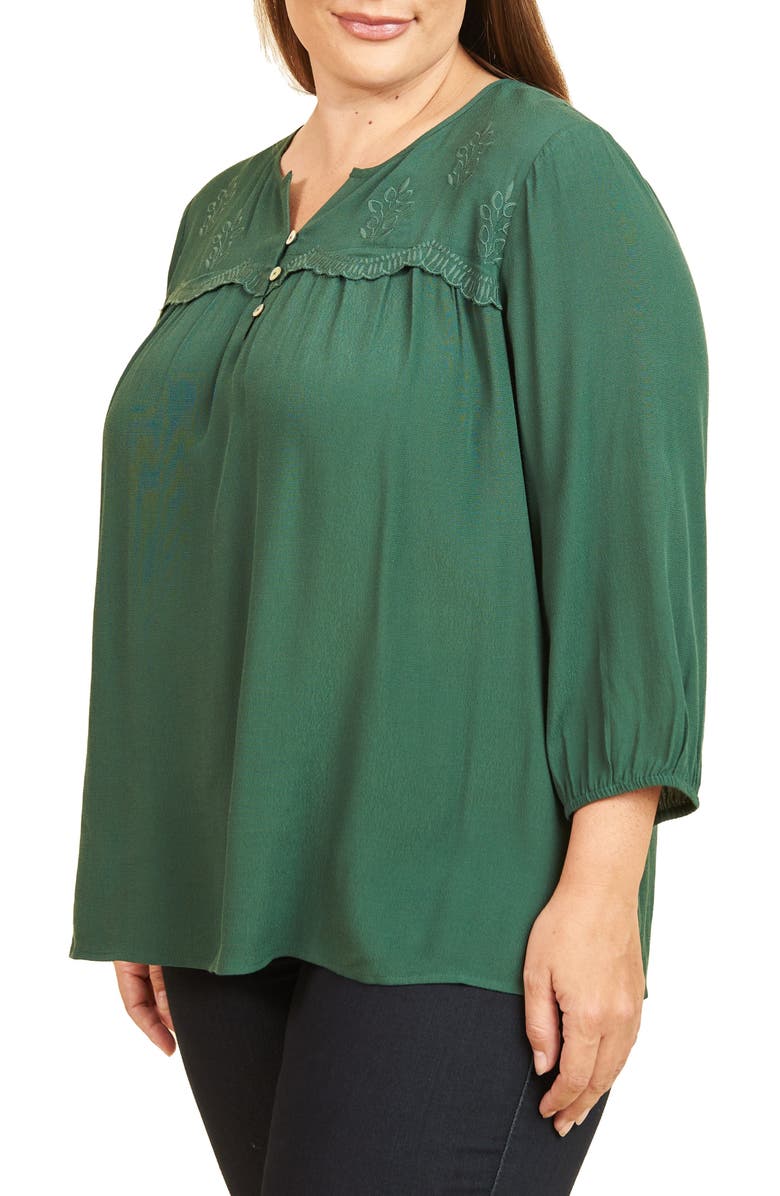 Daniel Rainn Floral Embroidered Woven Top, Alternate, color,