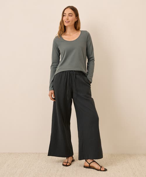 Pact Organic Cotton Softspun Long Sleeve Scoop Neck Tee In Green