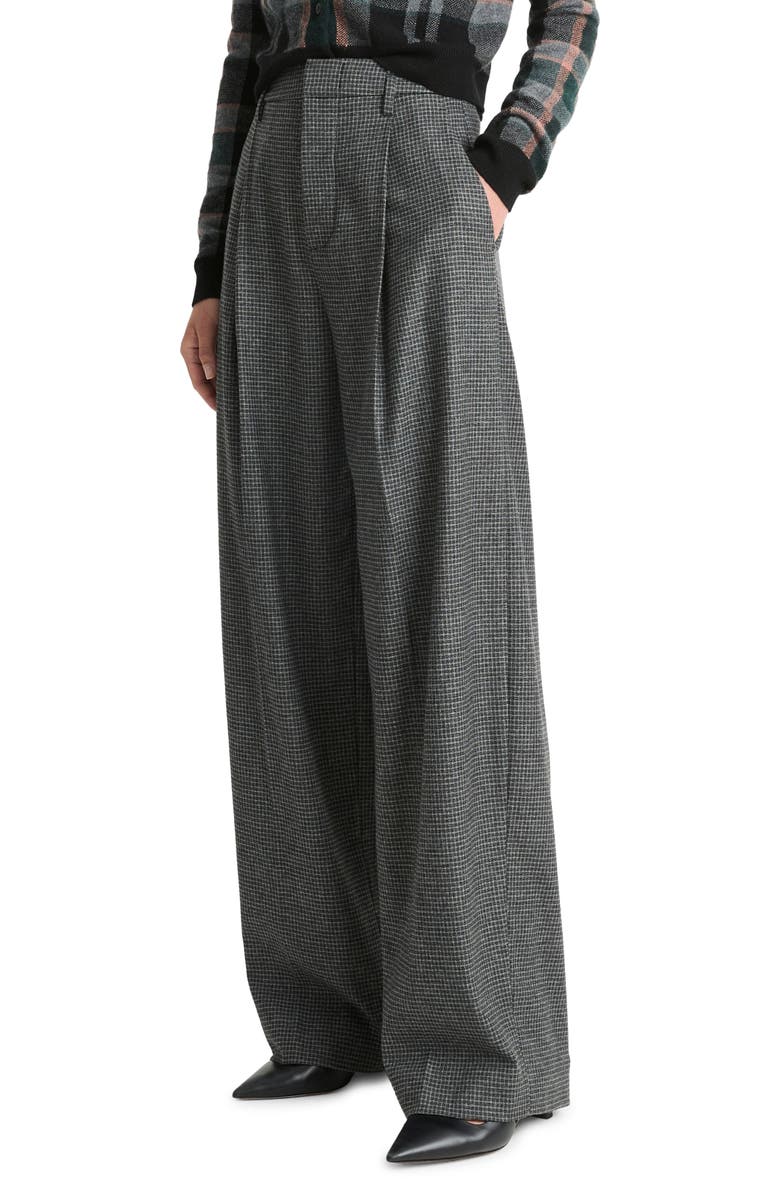 Vince Microcheck High Waist Wide Leg Pants, Alternate, color,
